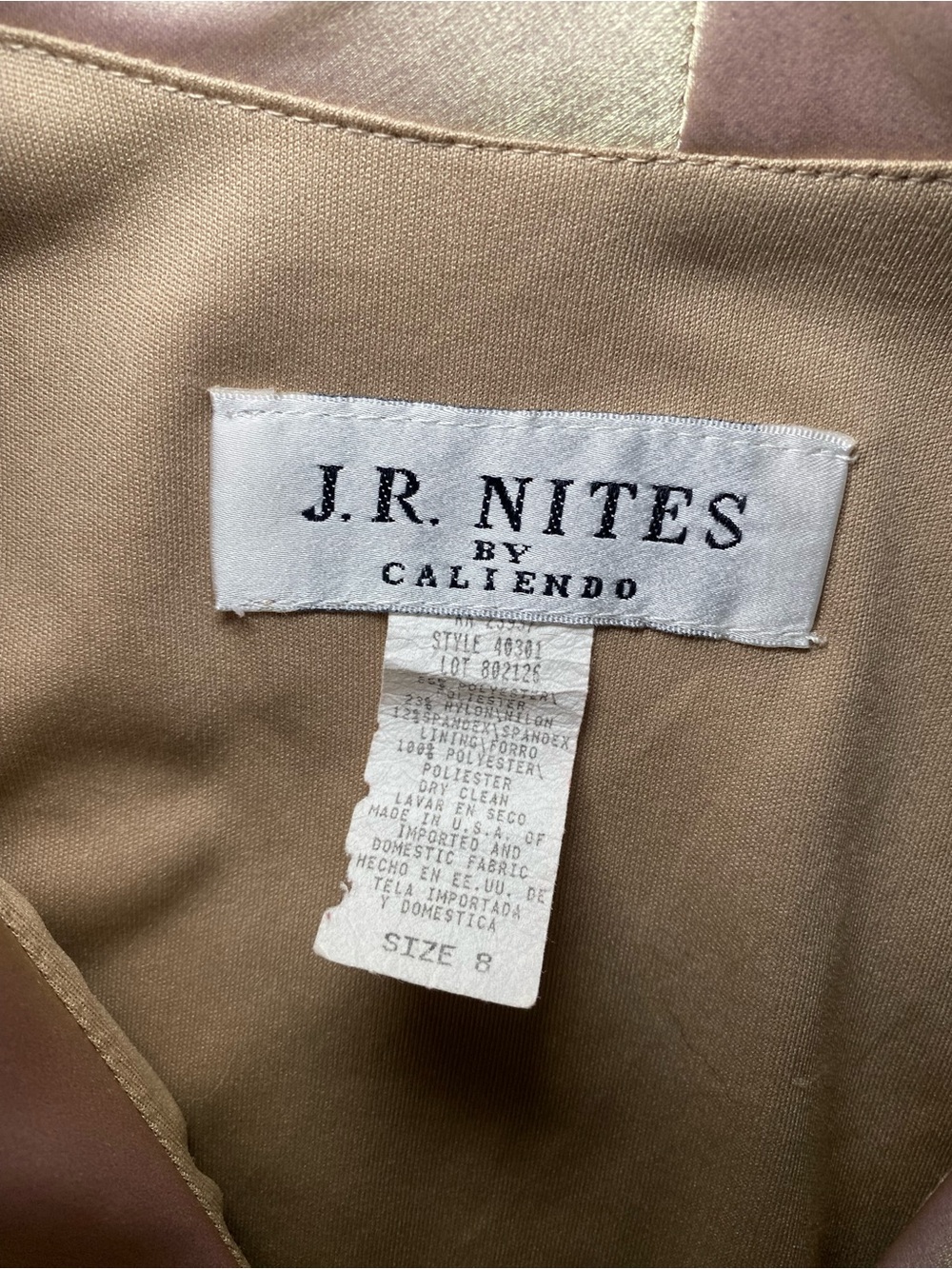 JR NITES BY CALIENDO Women's 8 Vintage Gold Metallic Blouse Blazer - Picture 6 of 6